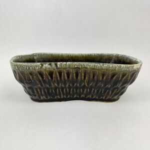 Vintage Robinson Ransbottom 11” Long Textured Drip Glaze Rectangle Planter USA